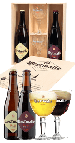Pack 2 Westmalle 75 cl 2 Copas caja madera